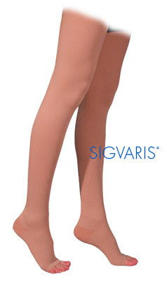 Natural Rubber Thigh High Stockings by Sigvaris (Unisex)